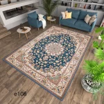 روفرشی طرح سنتی سرمه‌ای گل‌دار مدل E108 | کیاتون
