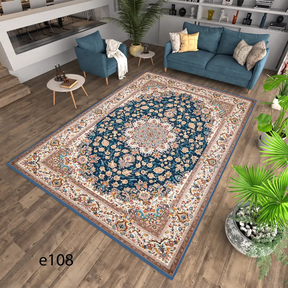 navy-traditional-rufereshi-e108.jpg روفرشی طرح سنتی سرمهای گلدار مدل E108 | کیاتون - تصویر 1